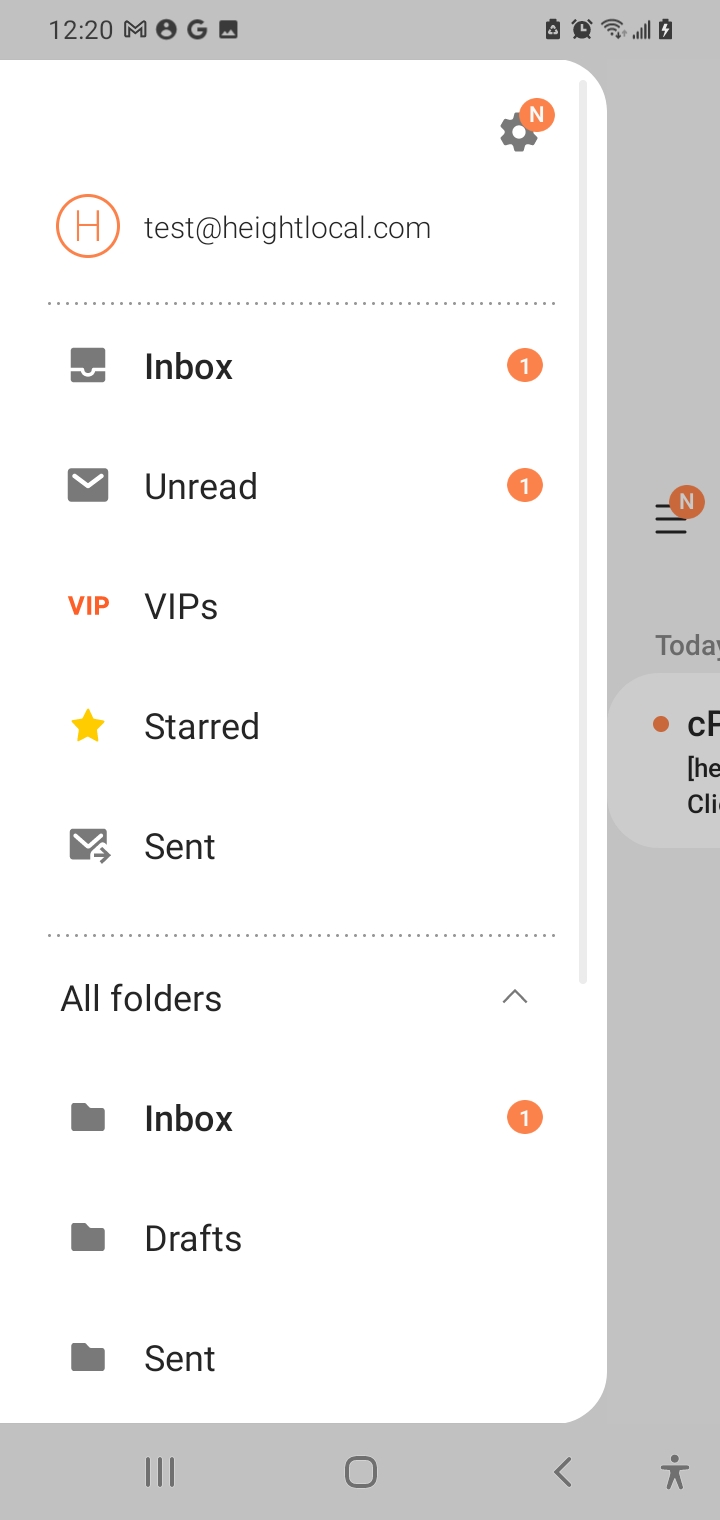 View Email Settings on Android Knewedge LLC